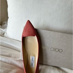 Jimmy Choo Attila Flat. Coral Pink. Size 40.5. Never been worn